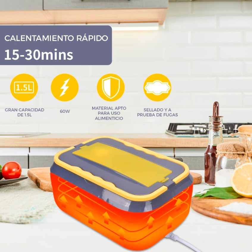 Comida caliente en cualquier lugar con la lonchera metálica eléctrica