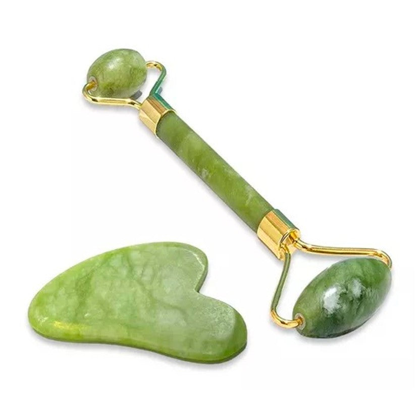 Rodillo facial de Jade + Piedra Guasha