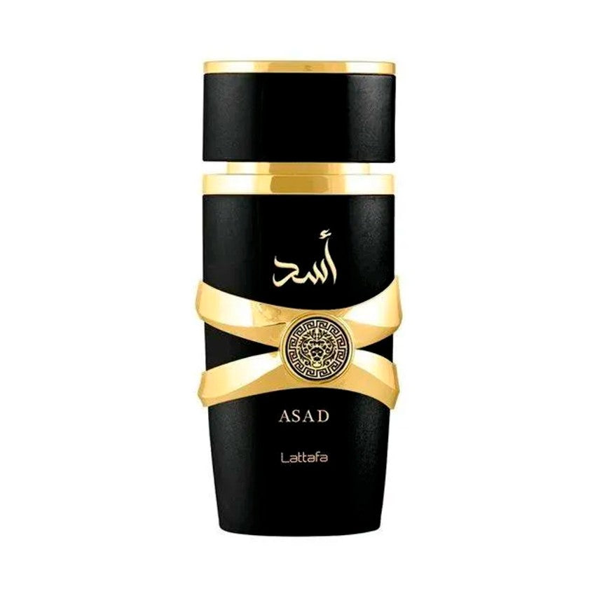 Combo Lattafa Perfume Asad, Spray, Crema + Perfumero para Hombre